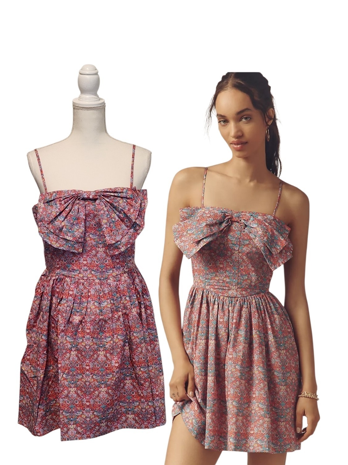 Nwt Love The Label Dolcia Bow Floral Cotton Liberty Fabric Romantic Mini Dress L
